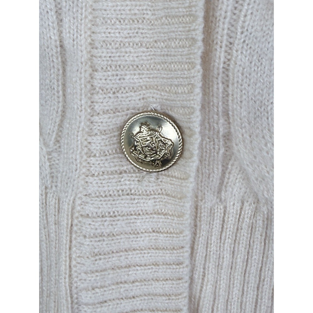 J.Crew Cashmere Cropped Cable-Knit Sweater-Vest in Buttercream Women's Large - Picture 4 of 10
